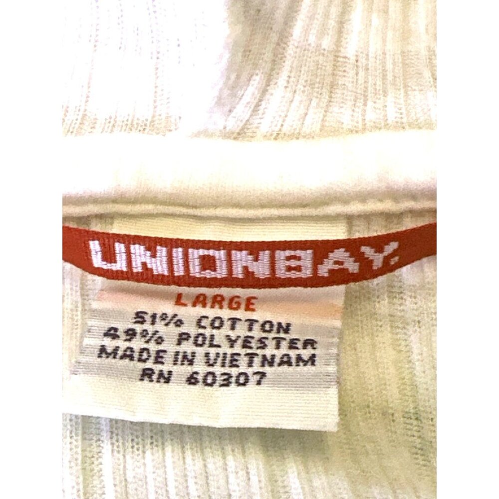 Unionbay LG Ivory Hooded Ribbed Cap Sleeve Top Layered Hem Y2K Casualcore Chic - Picture 5 of 10